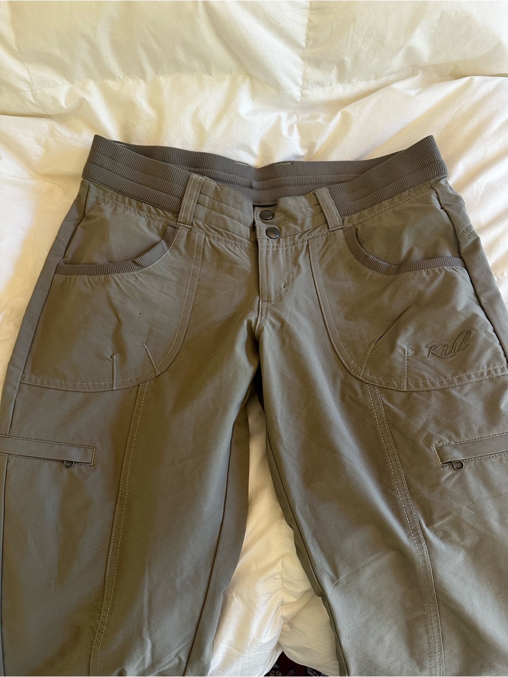Kuhl Women's Cropped Utility Pants in Olive Green